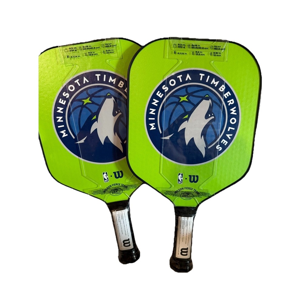 Pickleball Paddle Set of 2 Wilson Fierce Team Minnesota Timberwolves WR155411U2